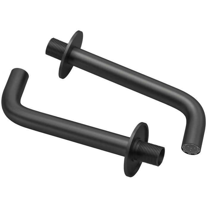 Caño redondo empotrado 21 cm negro mate para lavabo - immagine 3