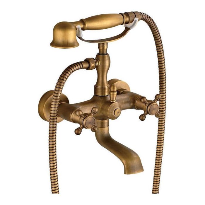 Grifería de bañera retro dorado viejo bimando vintage - Serie Adaja