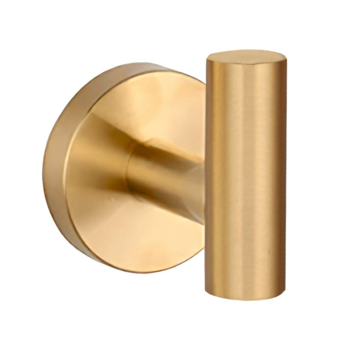 Percha de baño redonda en oro mate con protección PVD