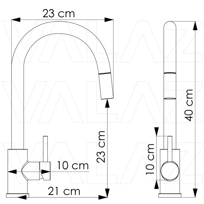 Grifo de cocina oro mate con protección PVD monomando extraíble - Serie Parana - Imagen 2