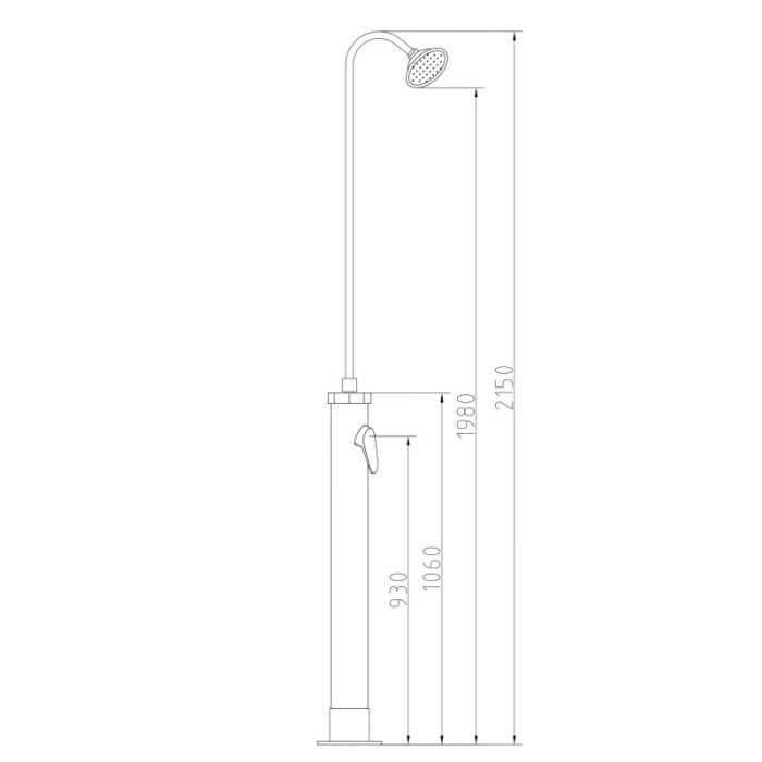 Ducha solar fina exterior de jardín y piscina – acero inoxidable y PVC – depósito 8 litros - Imagen 7