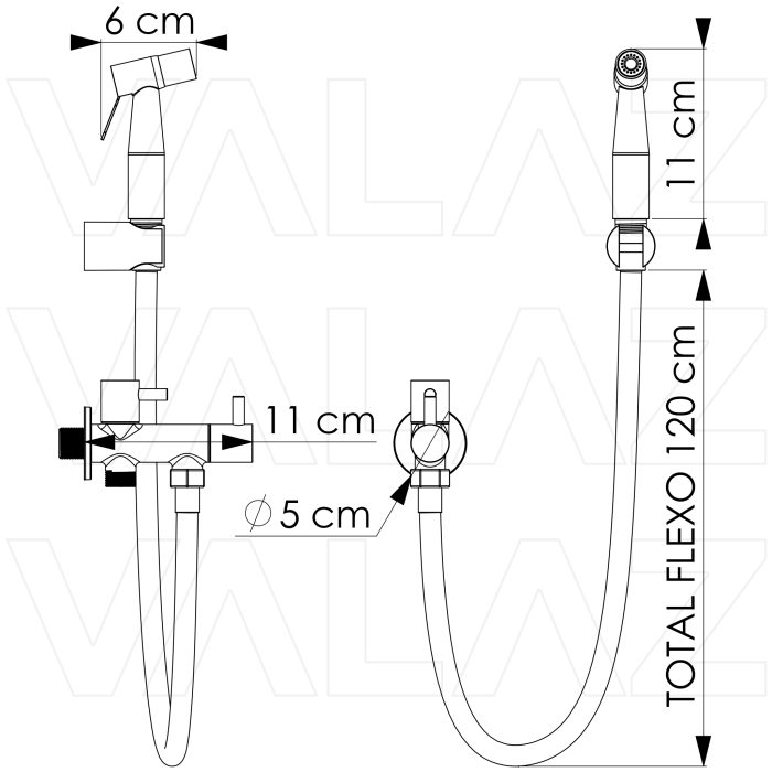 Grifo de bidet empotrado agua fría redondo 1 vía agua fría oro mate con protección PVD -  Serie Cabriel - Image 2