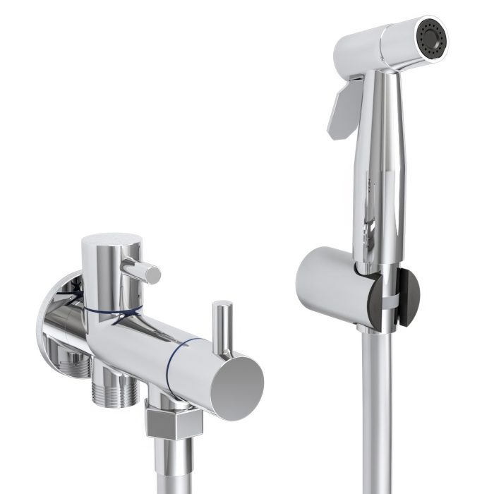 Grifo de bidet empotrado redondo 1 vía agua fría cromado - Serie Cabriel