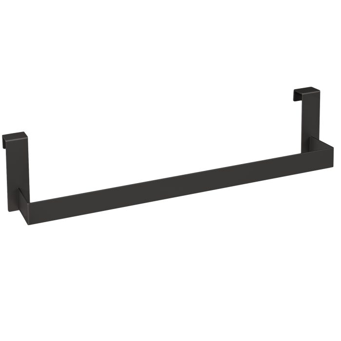 Toallero para colgar en mueble cuadrado en negro mate para baño