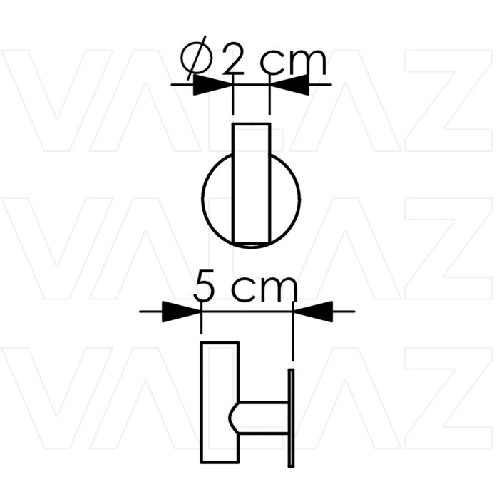 Percha redonda con adhesivo pegada cromada - immagine 2