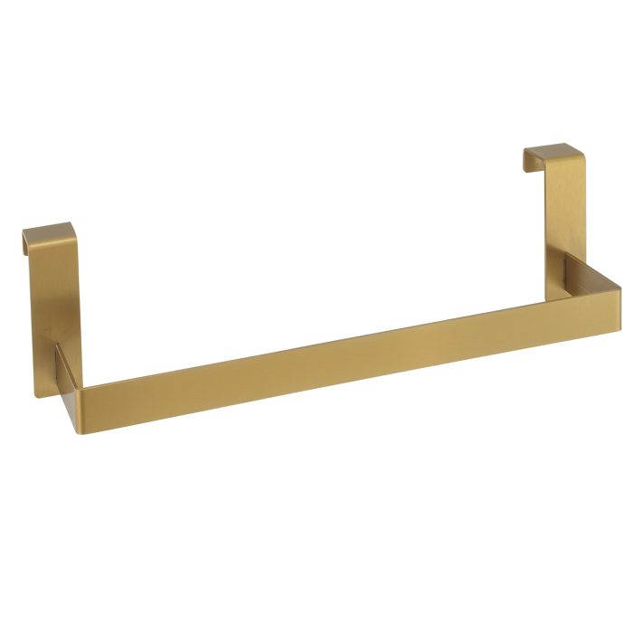Toallero para colgar en mueble cuadrado en oro mate con protección PVD para baño