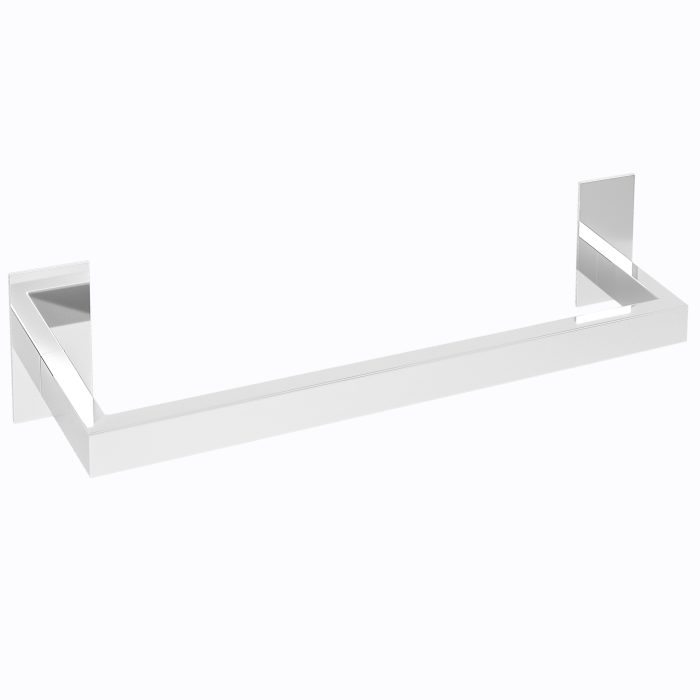 Toallero adhesivo pegado sin taladro cuadrado de 37 cm cromado para baño