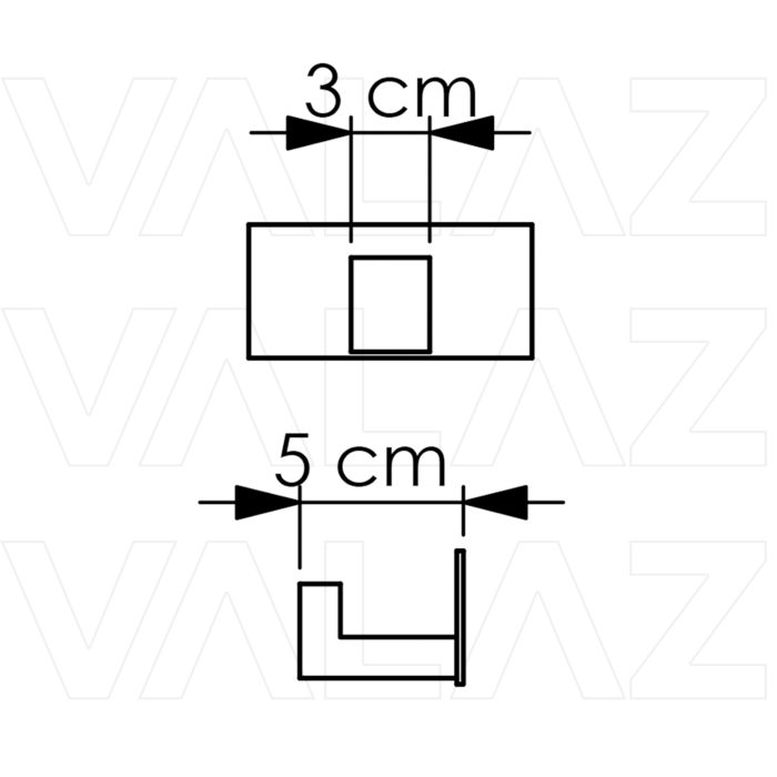 Percha cuadrada con adhesivo pegada cromado - immagine 2