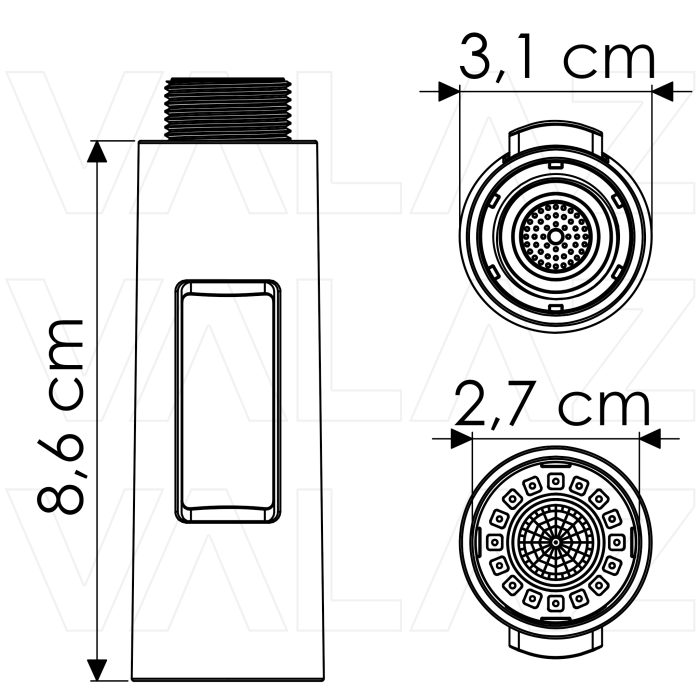 Spray grifo de cocina redondo negro mate - immagine 2