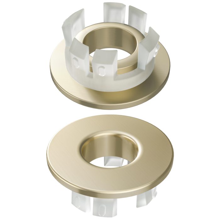 Embellecedor rebosadero lavabo color dorado cepillado - immagine 3