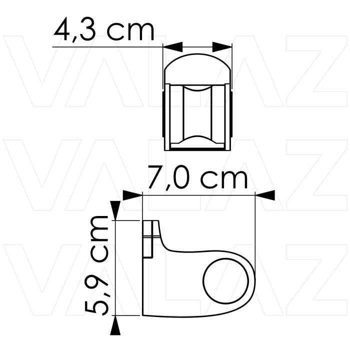 Soporte alcachofa de mano en PVC oro mate inclinable con protección PVD - immagine 2