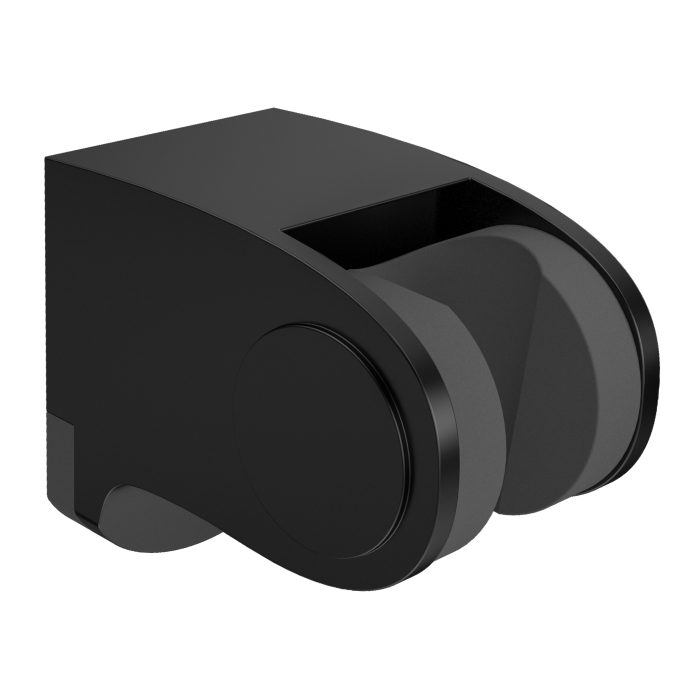 Soporte alcachofa de mano en PVC negro mate inclinable