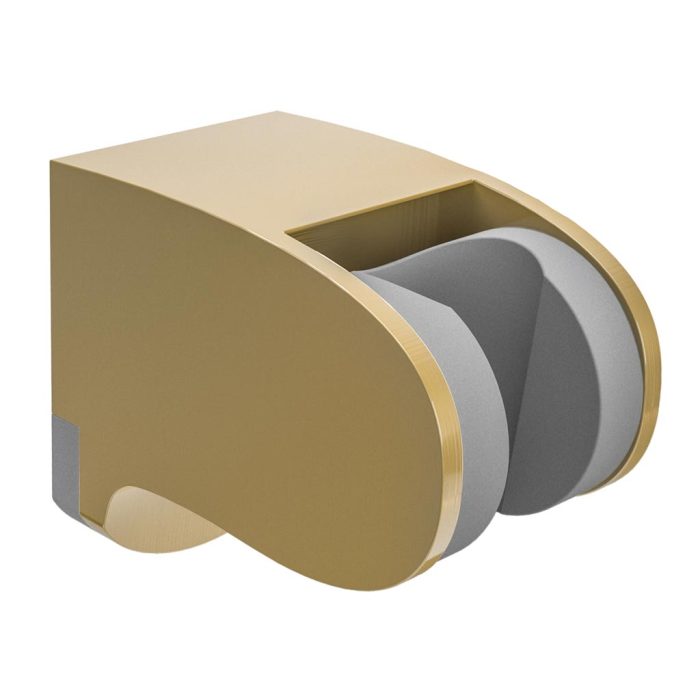 Soporte alcachofa de mano en PVC oro mate inclinable con protección PVD