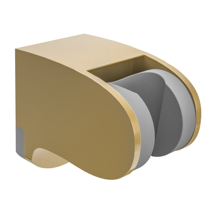 Soporte alcachofa de mano en PVC oro mate inclinable con protección PVD