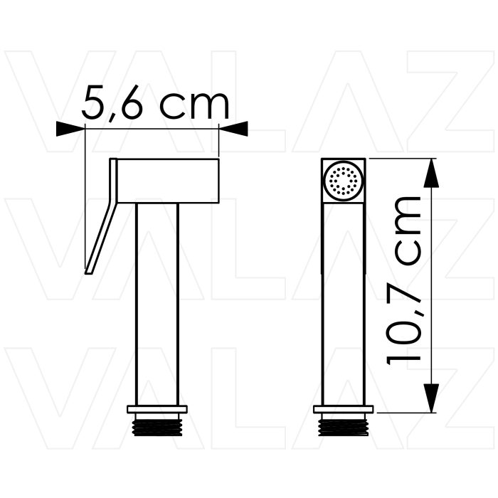 Spray grifo bidé empotrado cuadrado negro mate - immagine 2