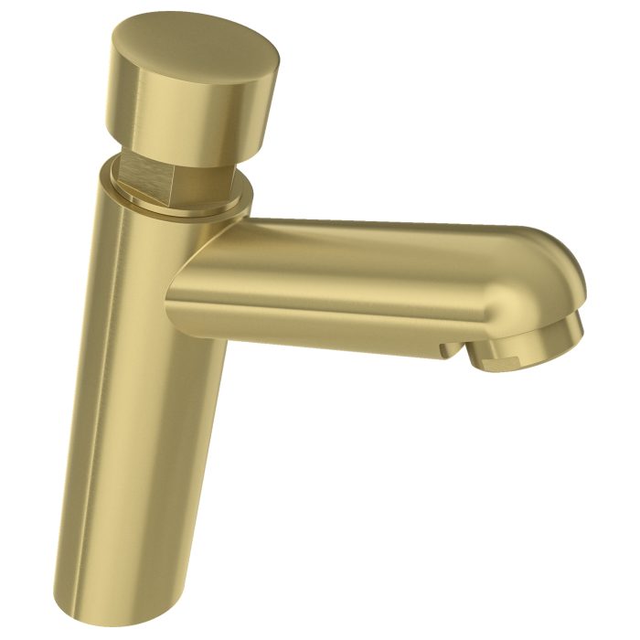 Grifo de lavabo con pulsador temporizador oro mate con protección PVD - Serie Navia - Imagen 3