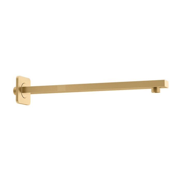 Ducha empotrada monomando cuadrada a pared oro mate protección PVD - Serie Miño - Imagen 4