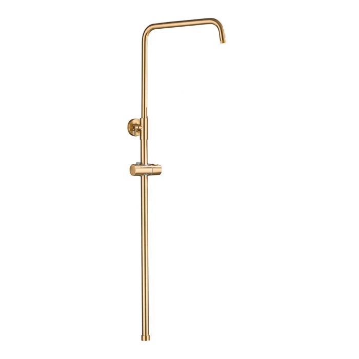 Barra de ducha termostática redonda ajustable hasta 120CM dorado cepillado - Serie Birim – Image 5