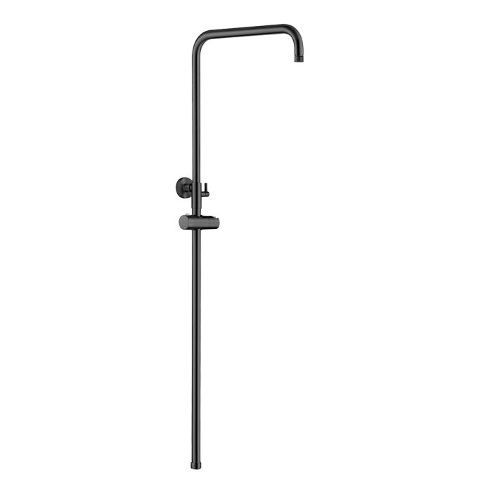 Barra de ducha termostática redonda ajustable hasta 120CM negro mate - Serie Ebro - Image 6