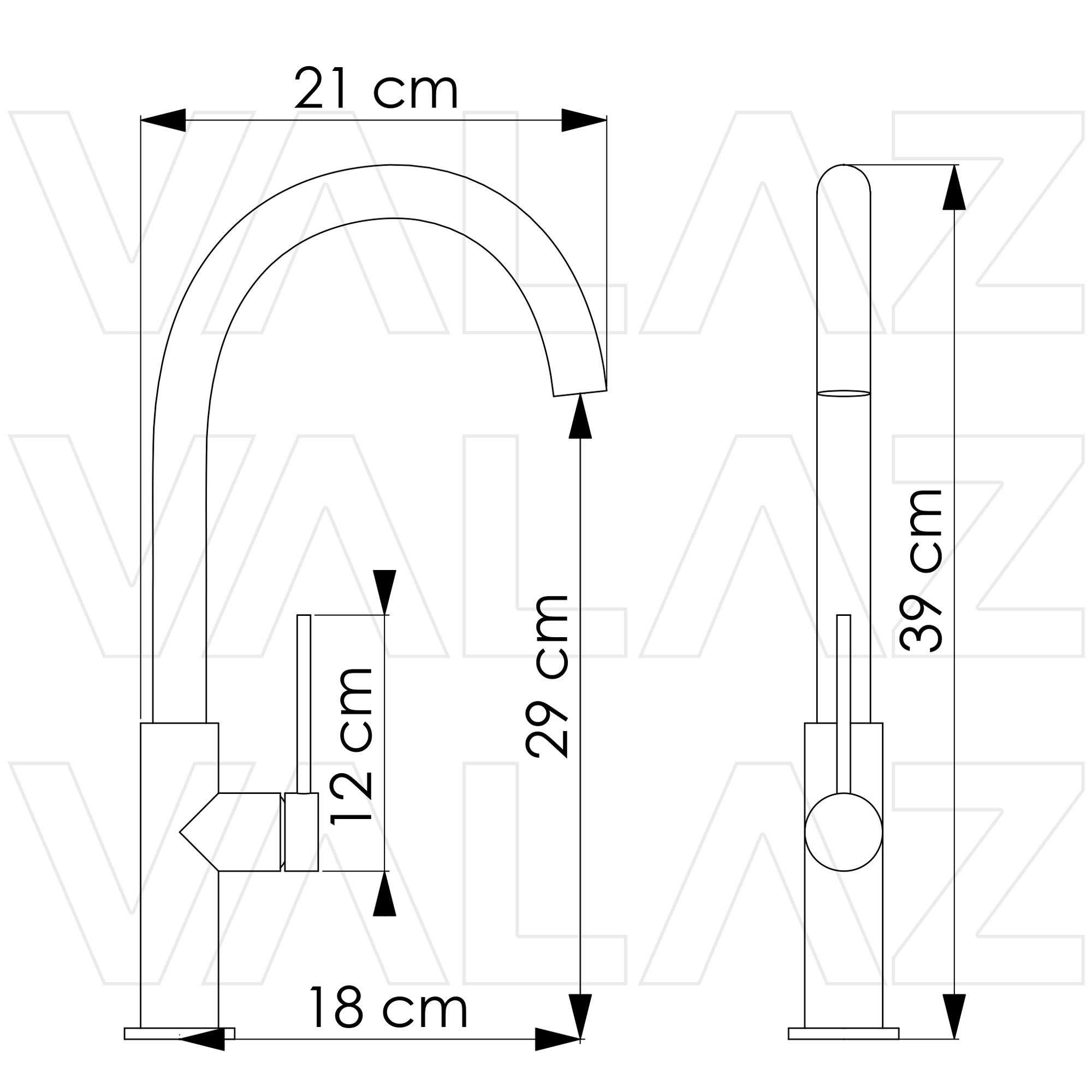 Grifo de cocina monomando negro mate– Serie Flumen – Image 2