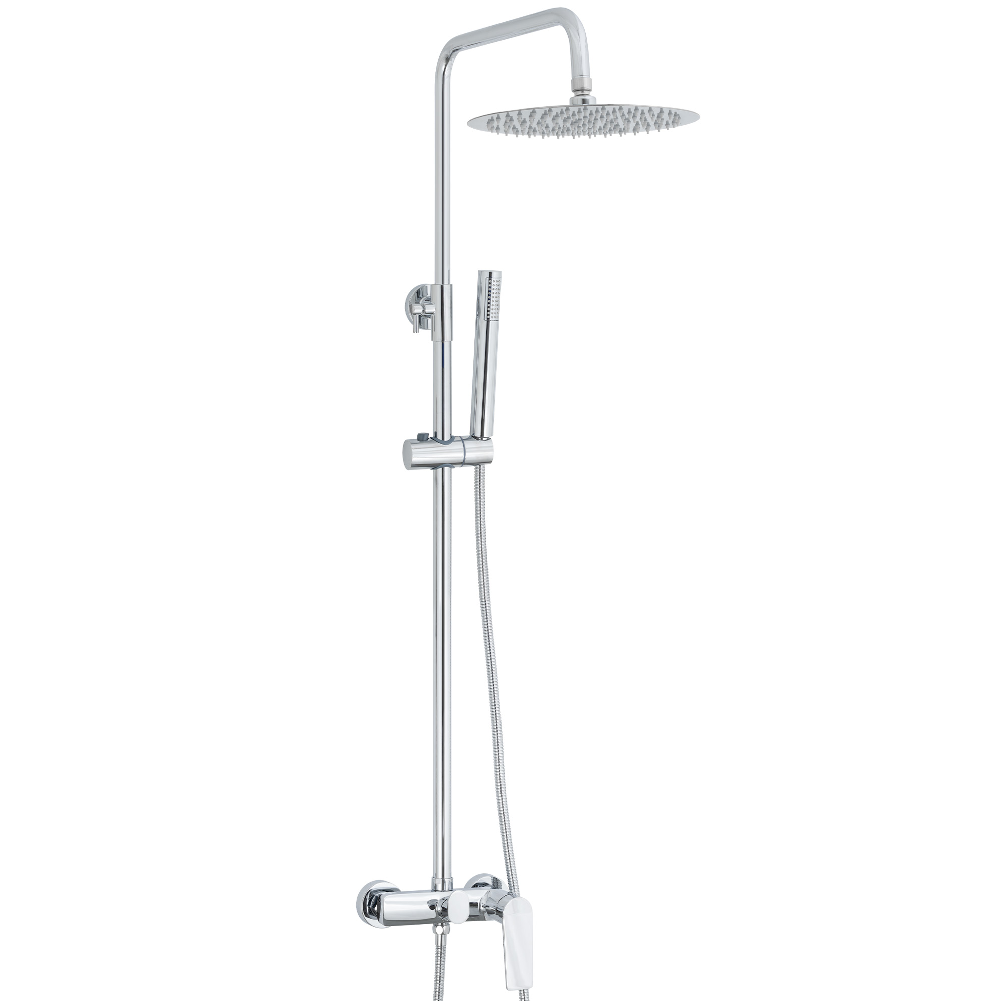 Barra de ducha monomando redonda ajustable hasta 120CM cromada - Serie Valdivia