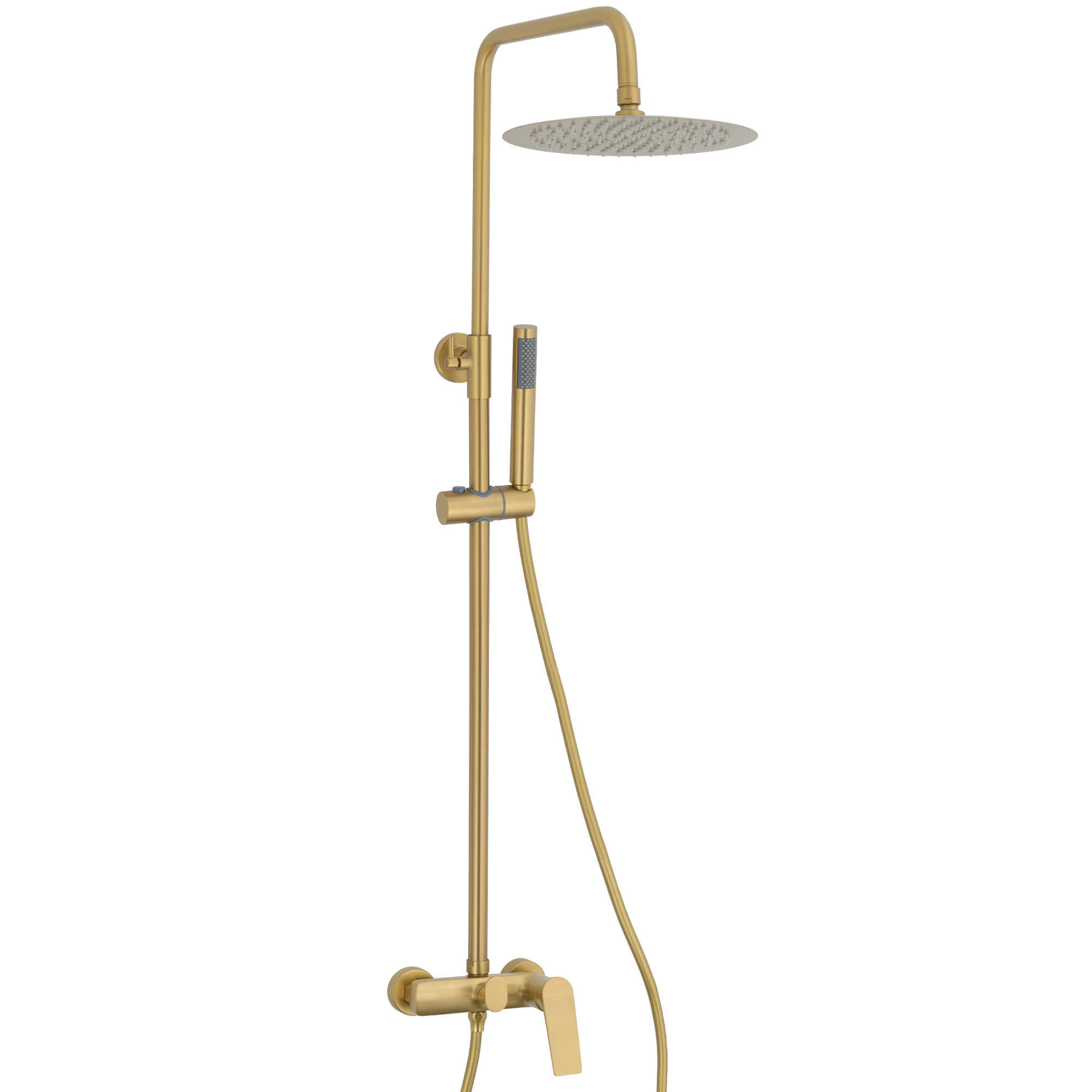 Barra de ducha monomando redonda ajustable hasta 120CM oro mate- Serie Valdivia